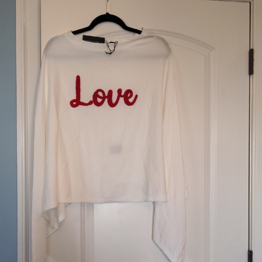 Victoria Harbour 'Love" Poncho, NWT, One Size